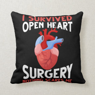 Funny Open Heart Surgery Recovery Throw Pillow