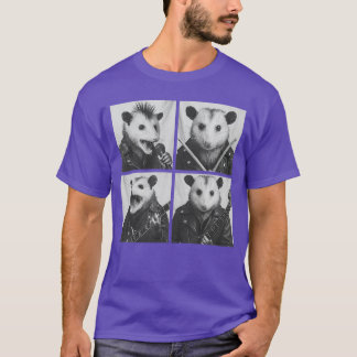 Funny Opossum Musicians Animals Rock Music Emo Pun T-Shirt