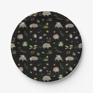 Funny Opossum Screaming Possum Party Supplies Paper Plate