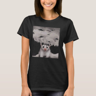 Funny Opossum Selfie with UFOs T-Shirt