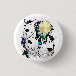 Funny Opossum Sticker   Cute Screaming Possum 1 Inch Round Button
