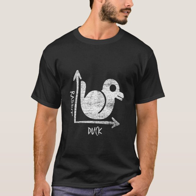 Funny Optical Illusion Gift Idea Duck Or Rabbit 1 T-Shirt (Front)