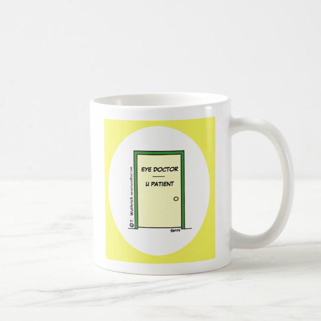 Funny Optometrist Cartoon Eye Doctor Coffee Mug (Right)