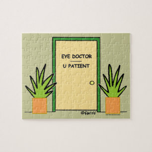 Funny Optometrist Office Cartoon Jigsaw Puzzle