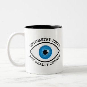 Funny Optometry Cornea Jokes Two-Tone Coffee Mug