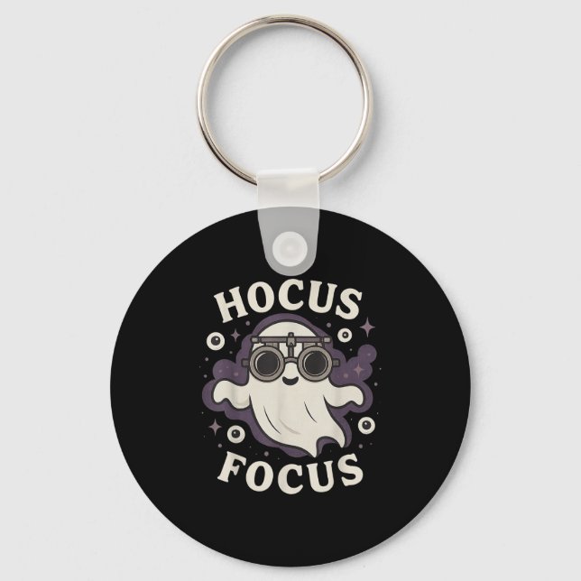 Funny Optometry Hocus Focus Soky Optometrist Hallo Keychain (Front)