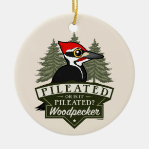 Funny Or Is It Pileated Woodpecker Pronunciation Ceramic Ornament