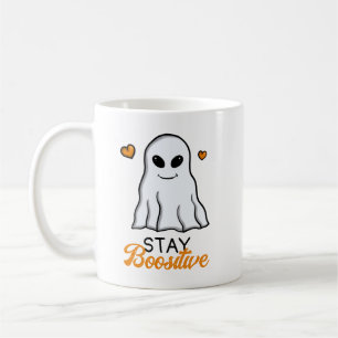 Funny Orange and Black Cute Ghost Halloween Coffee Mug