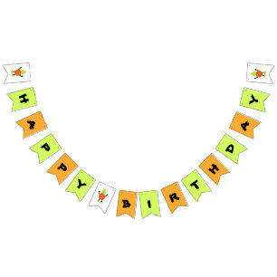 Funny orange bunting flags