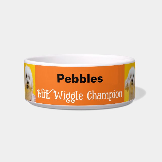 Funny Orange Butt Wiggle Champion Bowl (Front)