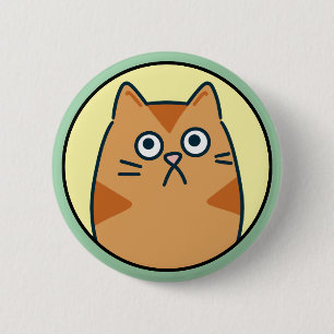 Funny Orange Cartoon Cat 2 Inch Round Button