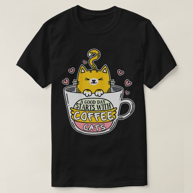 Funny Orange Cat Coffee Mug Cat Cute Cat Lovers Gi T-Shirt (Design Front)