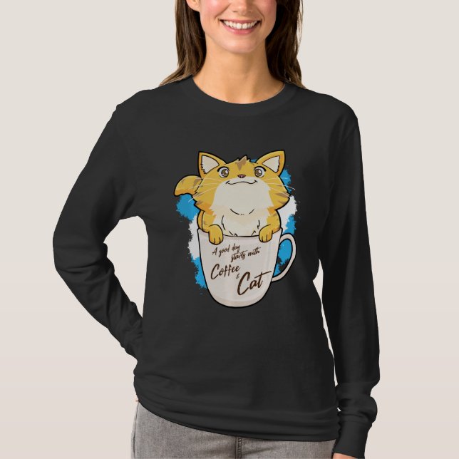 Funny Orange Cat Coffee Mug Cat  Idea T-Shirt (Front)
