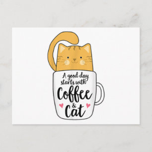 Funny Orange Cat Coffee Mug Cat Lover Holiday Postcard