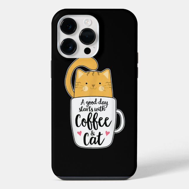 Funny Orange Cat Coffee Mug Cat Lover  iPhone Case (Back)