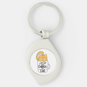 Funny Orange Cat Coffee Mug Cat Lover  Keychain