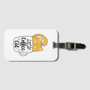 Funny Orange Cat Coffee Mug Cat Lover Luggage Tag
