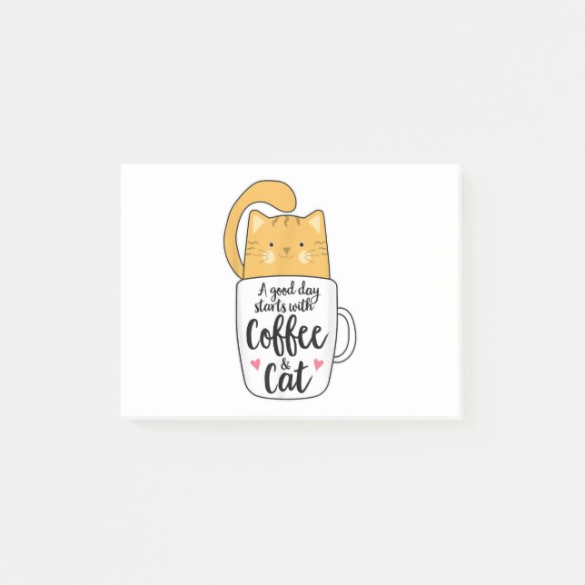 Funny Orange Cat Coffee Mug Cat Lover  Post-it Notes (Front)