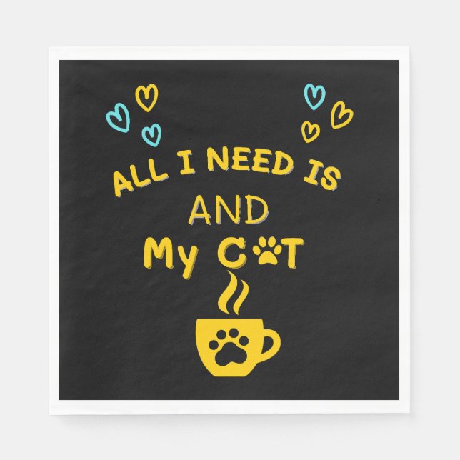 Funny Orange Cat Coffee Mug Cat Lover T-Shirt Napkin (Front)
