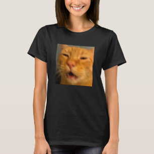 Funny Orange Cat Face Meme Humour Blurry Photo T-Shirt