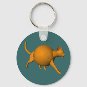 Funny Orange Cat Keychain