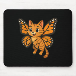 Funny Orange Cat Monarch Butterfly Mom Dad Kids  Mouse Pad