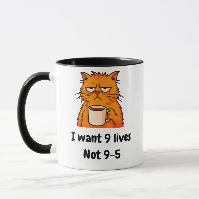 Funny Orange Cat Mug (Left)