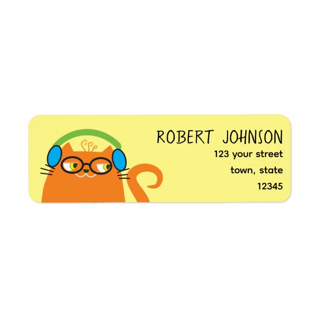 Funny Orange Cat Return Address (Front)