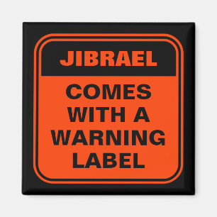 Funny orange comes with warning label personalized magnet