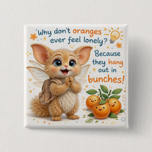 Funny Orange Dad Joke 2 Inch Square Button
