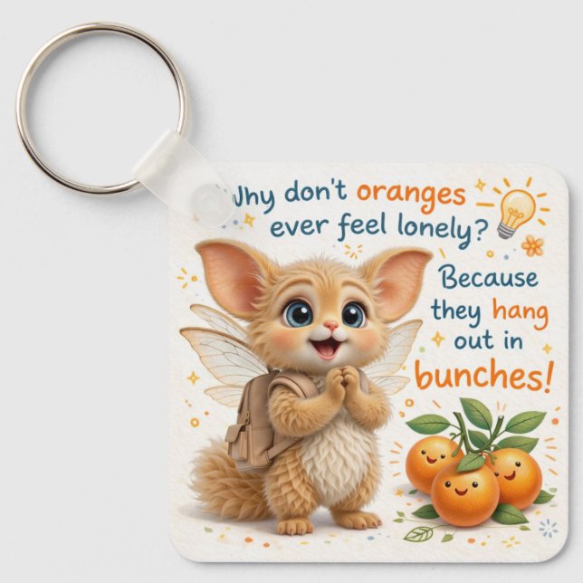 Funny Orange Dad Joke Keychain (Front)