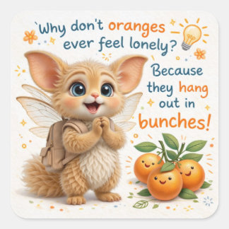 Funny Orange Dad Joke Square Sticker