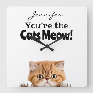 Funny Orange Ginger Tabby Cat Wall Clock