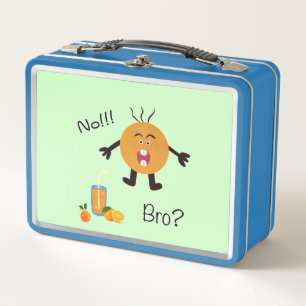 Funny orange metal lunch box