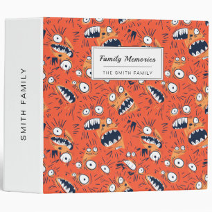 Funny Orange Monster Shouting Face  Binder