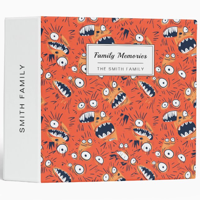 Funny Orange Monster Shouting Face  Binder (Front/Spine)