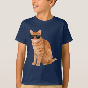 Funny Orange Tabby Cat With Sunglasses T-Shirt