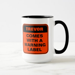 Funny orange warning label personalize caution mug