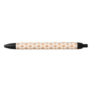 Funny Orange White Striped Traffic Cone Patterned Black Ink Pen