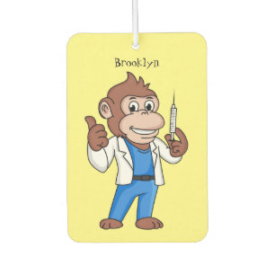 Funny orangutan ape cartoon doctor air freshener