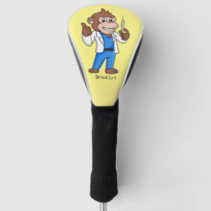 Funny orangutan ape cartoon doctor golf head cover