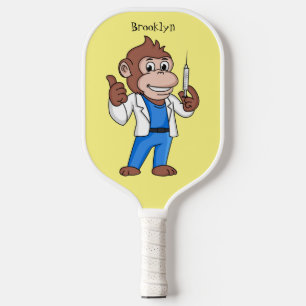Funny orangutan ape cartoon doctor  pickleball paddle