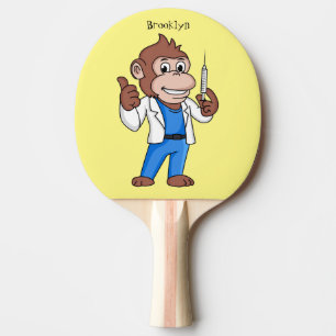 Funny orangutan ape cartoon doctor  ping pong paddle