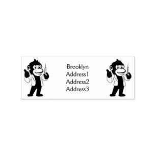 Funny orangutan ape cartoon doctor rubber stamp