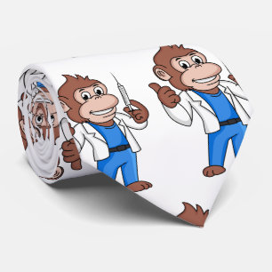 Funny orangutan ape cartoon doctor tie