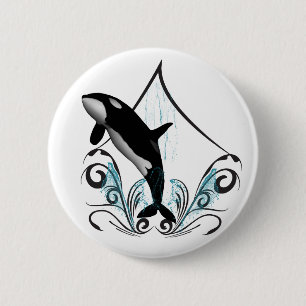 Funny orca 2 inch round button