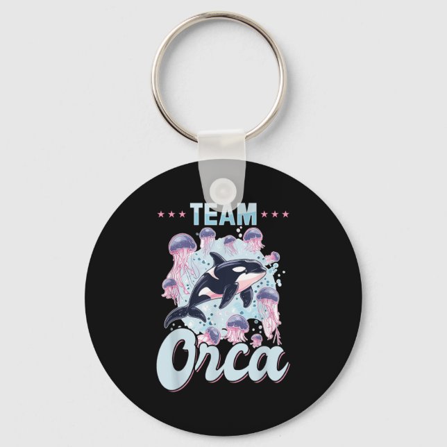 Funny Orca Animal Team Orca  Keychain (Front)