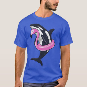 Funny Orca Flamingo Pool Party Men Women Kids Beac T-Shirt