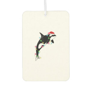 Funny Orca Killer Whale Santa Hat Christmas Sea An Air Freshener