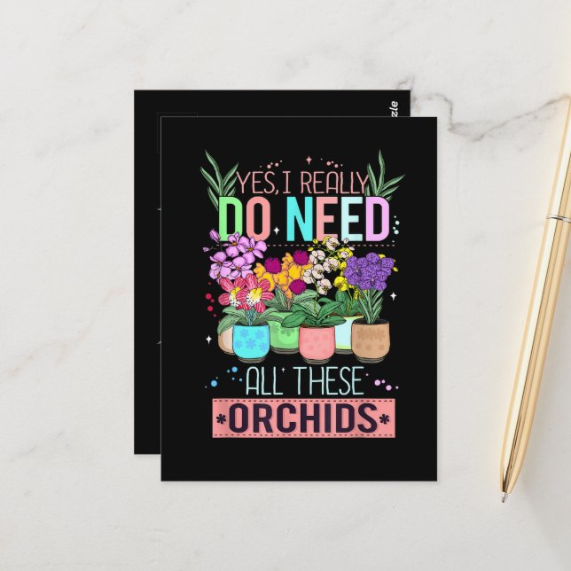 Funny Orchid Plant Lover Postcard (Front/Back In Situ)